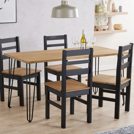 Augusta - Dining Table - Antique Waxed Pine & Hairpin Legs