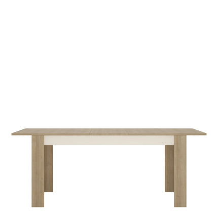 Lyon Extending Dining Table Range – Riviera Oak/White High Gloss
