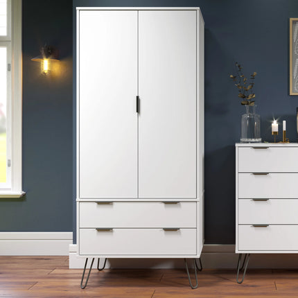 Augusta - Wardrobe - 2 Door 2 Drawer & Hairpin Legs