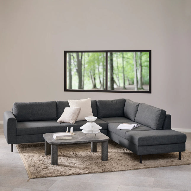 Omaha Right Hand Facing Corner Sofa in Dark & Light Grey Fabric