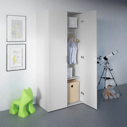 Space - Wardrobe with 2 Doors in White