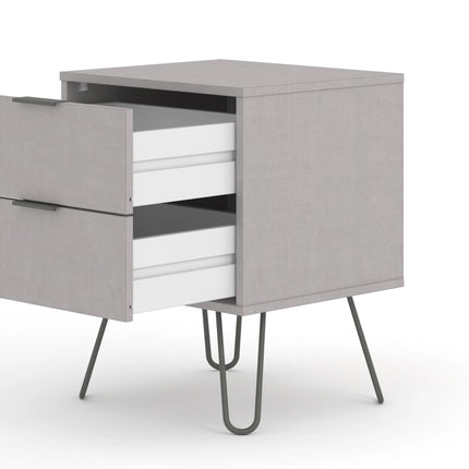 Augusta - Bedside Table - 2 Drawer & Hairpin Legs