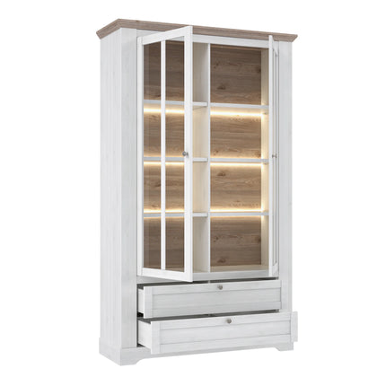 Iloppa - Display Cabinet in Snowy Oak/Oak Nelson