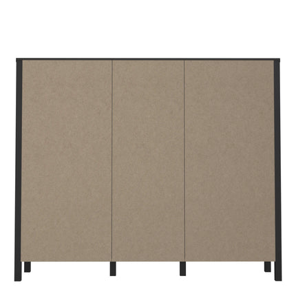 High Rock - Wide Shelf Unit in Matt Black/Riviera Oak