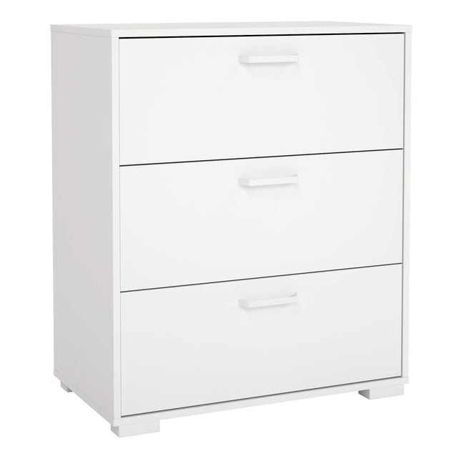 Sofia Chest 3 Drawers in White or Jackson Hickory Oak – Elegant Storage