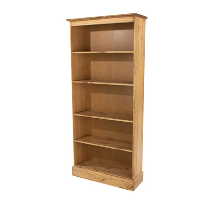 Cotswold - Bookcase - 5 Shelf Tall Antique Waxed Pine