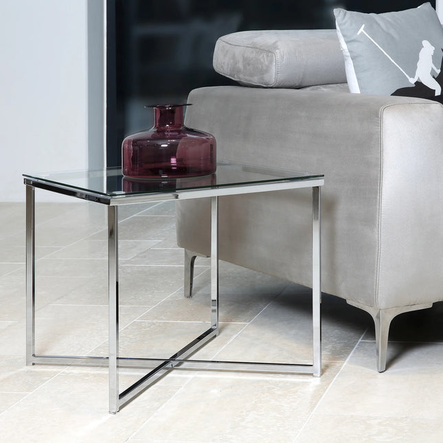 Cross - Square Metal Side Table