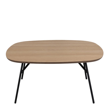Caracas Square Coffee Table in Oak and Matt Black – Scandinavian Style