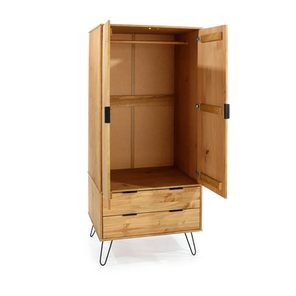 Augusta - Wardrobe - 2 Door 2 Drawer & Hairpin Legs