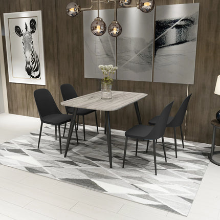 Aspen - Dining Chair Pair - Modern Plastic with Round Metal Legs