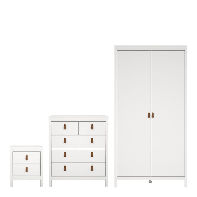 Barcelona - 3 Piece Bundle, Bedside, Chest and 2 Door Wardrobe
