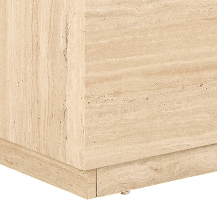 Dice Square and Rectangular Travertine Coffee Table Set of 2