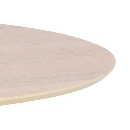 I_Duncan Round Dining Table in White Oak with Matt White Finish