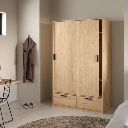 Line 2-Door 2-Drawer Wardrobe With Sliding Doors – Choice Of Finishes