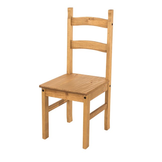 Corona - Dining Chair Pair - Solid Pine Slatted Back