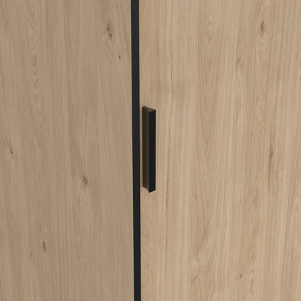 Line - Wardrobe with 3 Sliding Doors, Drawers and Mirror