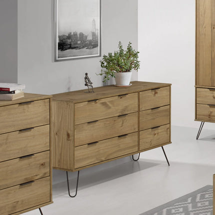 Augusta - Chest of Drawers - 6 Drawer Industrial & Hairpin Legs