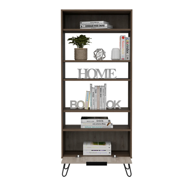 Nevada - Bookcase - 1 Door Industrial & Hairpin Legs