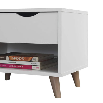 Pulford - 3 Piece Bedroom Set 4 Drawer - White & Sonoma Oak