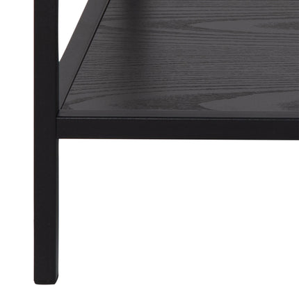 Seaford - Black Metal Coffee Table Set with Glass Top