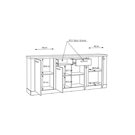 Corona - 4 Door 2 Drawer Sideboard