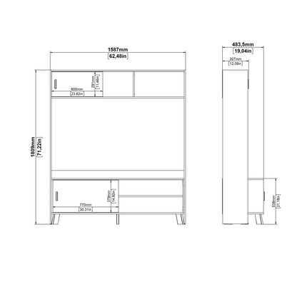 Ikast - TV Wall Unit with 2 Sliding Doors