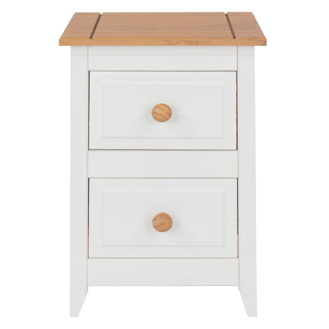 Capri - Bedside Table - 2 Drawer & Antique Waxed Pine Top
