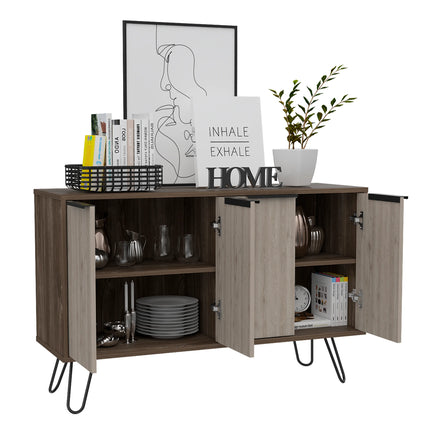 Nevada - Sideboard - 4 Door Smoked Oak & Hairpin Legs