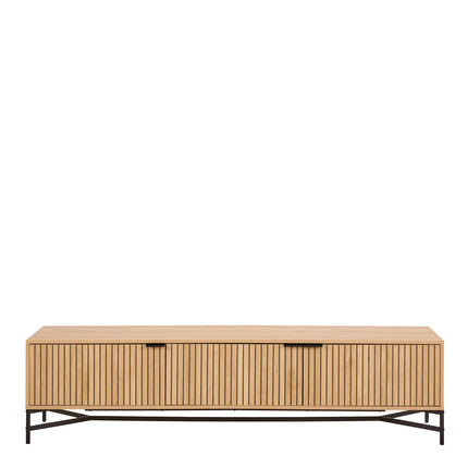 Jaipur TV Unit With 3 Doors 176cm Wide in Oak – Scandinavian Style