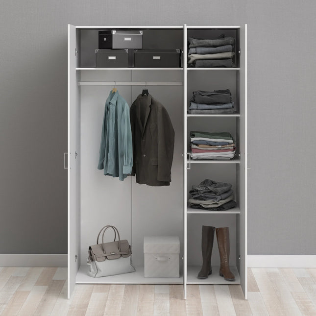 Space - Wardrobe with 3 Doors in White