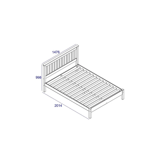 Capri - Double Bed - Soft White & Antique Waxed Pine