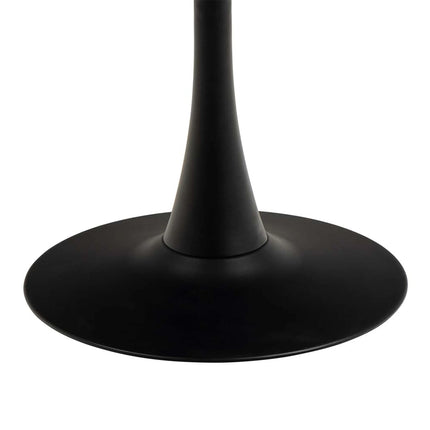 Malta - Ceramic Round Dining Table in Black with 4 Celia Dining Chairs