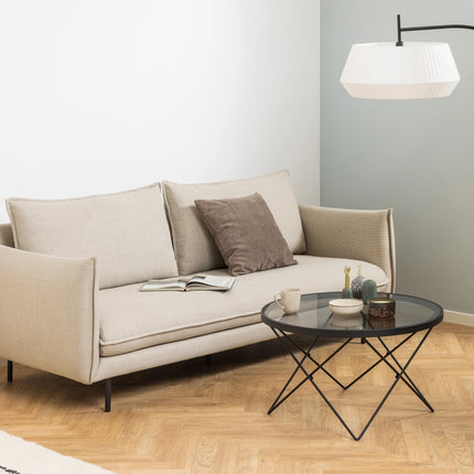 Cuxton - Black Coffee Table with Smoked Glass Top