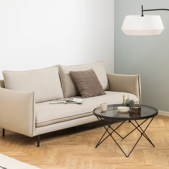 Cuxton - Black Coffee Table with Smoked Glass Top