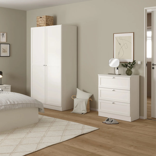 Brande Chest with 3 Frame Drawers in Jackson Hickory Oak & White