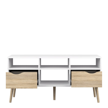 Oslo Wide TV Unit 2 Drawers 4 Shelves - Choice Of Finishes