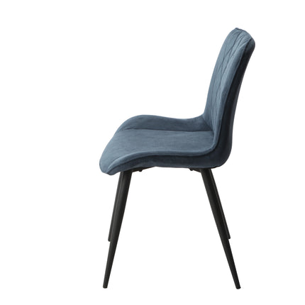 Aspen - Dining Chair Pair - Diamond Stitch Fabric & Metal Legs