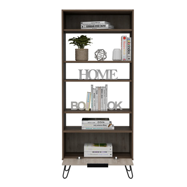 Nevada - Bookcase - 1 Door Industrial & Hairpin Legs