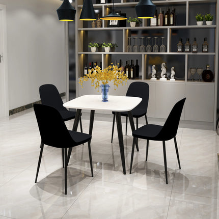 Aspen - Dining Chair Pair - Modern Plastic with Round Metal Legs