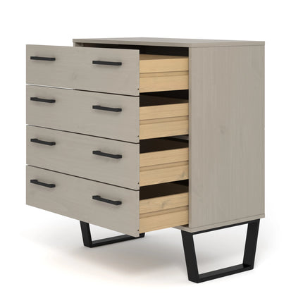 Texas - Chest of Drawers - 4 Drawer Industrial & Black Metal Legs