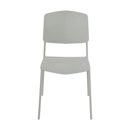 Aspen dining chair back and slim metal legs in pale grey