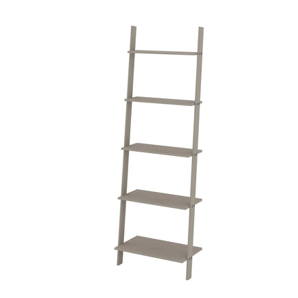 Corona Grey - Ladder Bookcase - 5 Shelf Wax Pine