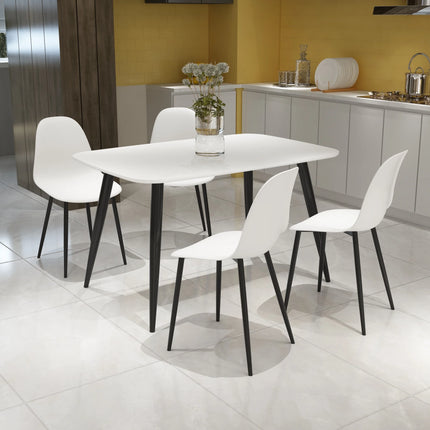 Aspen - Dining Chair Pair - Curved Plastic Seats & Metal Legs