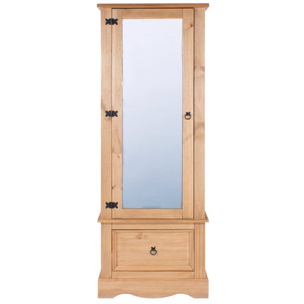 Corona - Wardrobe - 1 Door 1 Drawer Mirrored