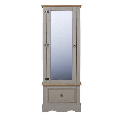 Corona - Wardrobe - 1 Door 1 Drawer Mirrored