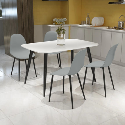 Aspen - Dining Chair Pair - Curved Plastic Seats & Metal Legs