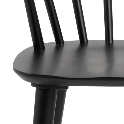 Christo Oak Dining Table with 6 Ida Black Dining Chairs Set