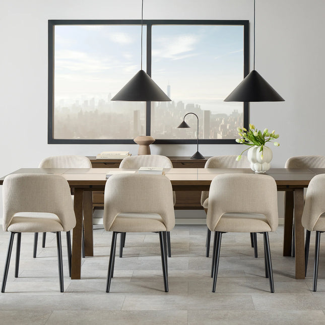 A-Line Extendable Dining Table in Smoked & White Oak 200/286 x 74.6 x 95cm