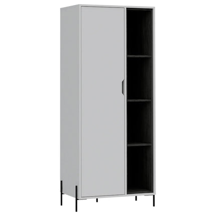 Dallas - Bookcase - 1 Door & 7 Shelves with Metal Legs