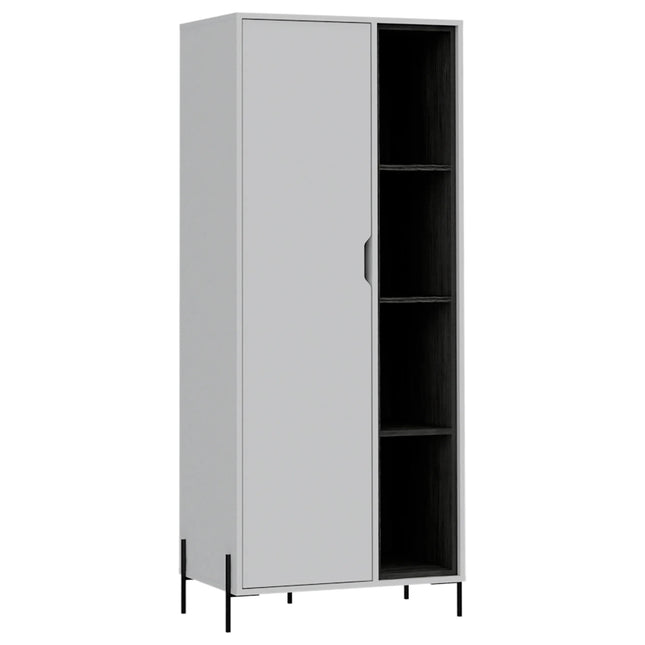 Dallas - Bookcase - 1 Door & 7 Shelves with Metal Legs